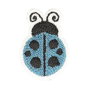 écusson thermocollant Coccinelle turquoise 2.5x2 cm