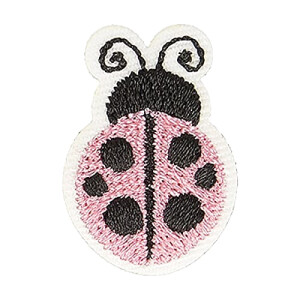 écusson thermocollant Coccinelle rose 2.5x2 cm