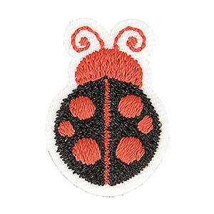 écusson thermocollant Coccinelle noir/point 2.5x2 cm