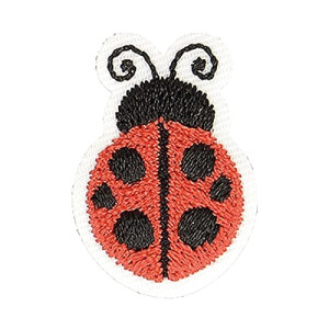 écusson thermocollant Coccinelle rouge/noir 3 pièces 2.5x2 cm