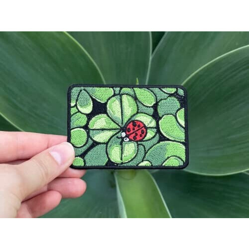 écusson thermocollant Coccinelle vertes variant 3 