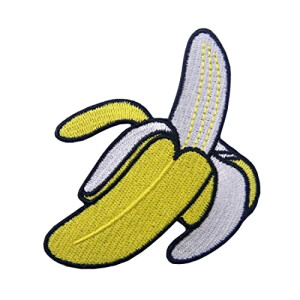 écusson thermocollant Banane jaune 6.3x6.3 cm