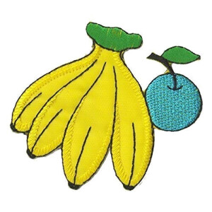 écusson thermocollant Banane jaune 7x6 cm
