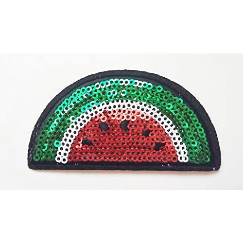 écusson thermocollant Pastèque À sequins 8x4.5 cm