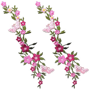 écusson thermocollant Rose - Fleur - 2 pièces 26 cm