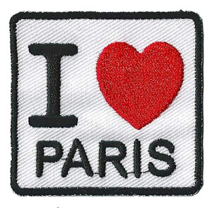 écusson thermocollant Paris blanc 6x6 cm