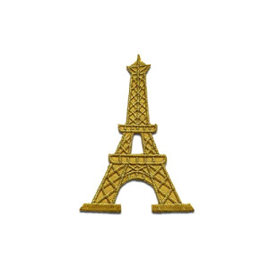 écusson thermocollant Paris doré 6.2x8.9 cm