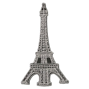 écusson thermocollant Paris gris noir 10x6 cm