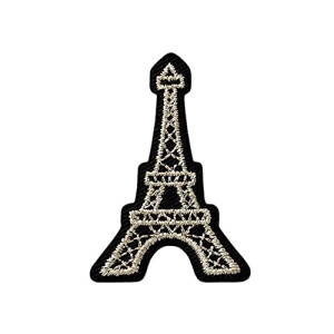 écusson thermocollant Paris noir/argenté 2.8x4.0 cm