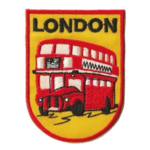 écusson thermocollant Londres jaune 7x5 cm