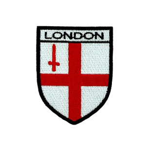 écusson thermocollant Londres blanc 100x30 mm