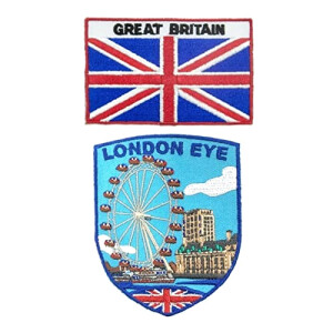 écusson thermocollant Londres bleu 2 pièces 6.3x7.9 cm