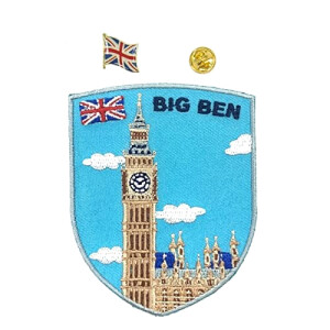 écusson thermocollant Londres bleu 2 pièces 6.3x7.9 cm