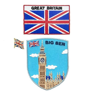 écusson thermocollant Londres bleu 3 pièces 6.3x7.9 cm