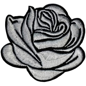 écusson thermocollant gris 6.8x7.3 cm
