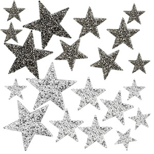 écusson thermocollant gris 20 pièces 4 cm