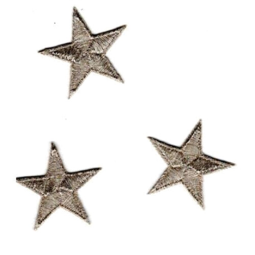 écusson thermocollant marron argenté 3x3 cm