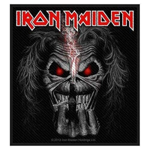 écusson thermocollant Iron Maiden rouge 100x90 mm