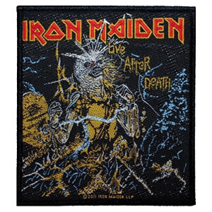 écusson thermocollant Iron Maiden noir 10x10.5 cm