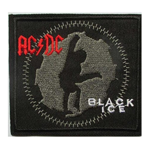 écusson thermocollant ACDC noir 8x9 cm