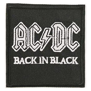 écusson thermocollant ACDC noir 7.5x7 cm