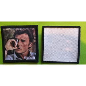 écusson thermocollant Johnny Hallyday 10x10 cm