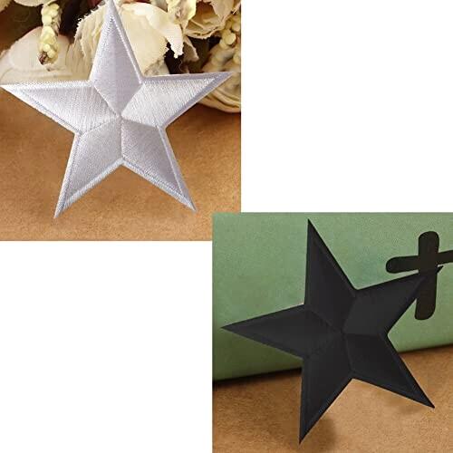 écusson thermocollant Étoile blancnoir 4.8x4.8 cm variant 2 