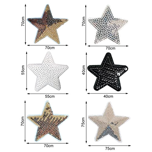 écusson thermocollant Étoile multicolore 12 pièces 40x40 mm variant 0 