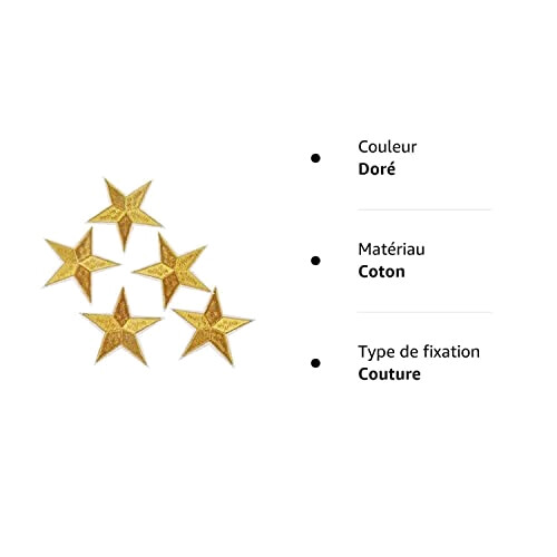 écusson thermocollant Étoile doré variant 1 