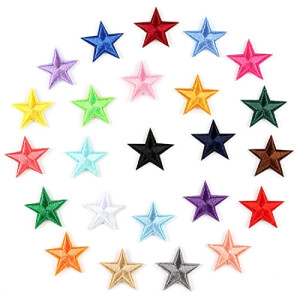 écusson thermocollant Étoile multicolore 33 pièces 3x3 cm
