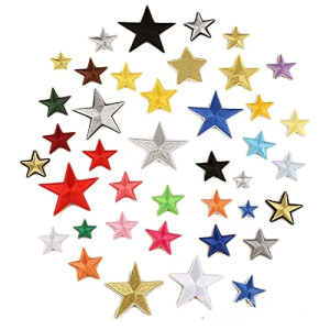 écusson thermocollant Étoile multicolore 36 pièces 7 cm