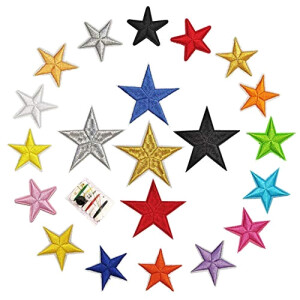écusson thermocollant Étoile multicolore 21 pièces