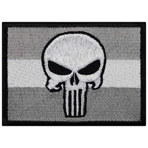 écusson thermocollant Tête de mort blanc 90x65 mm