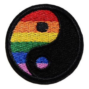 écusson thermocollant Yin Yang noir 5 cm