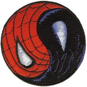 écusson thermocollant Yin Yang rougebrodé