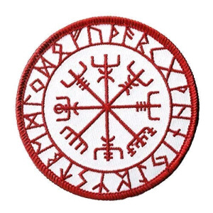 écusson thermocollant Viking blanc 8 cm