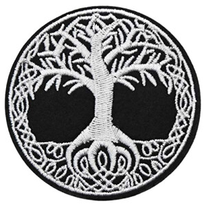 écusson thermocollant Viking noir 7 cm